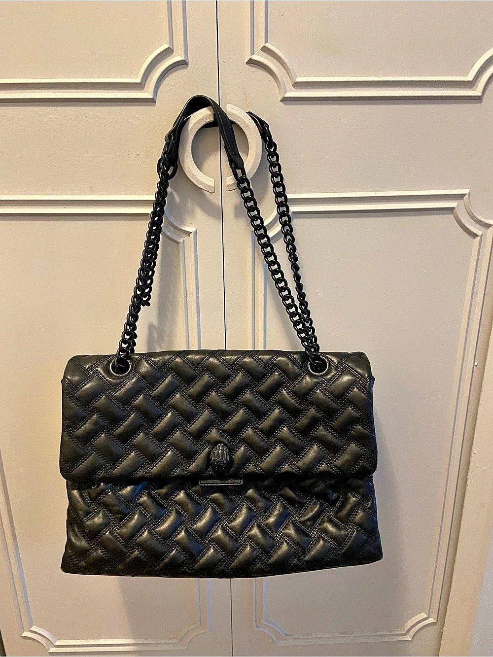 Kurt Geiger London XXL Kensington Drench Leather Shoulder Bag Black. - Picture 4 of 9